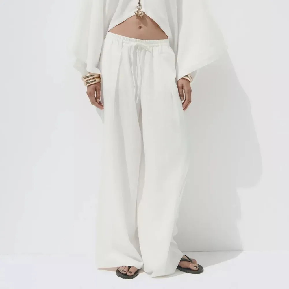 ZARA LINEN PALAZZO PANTS NEW